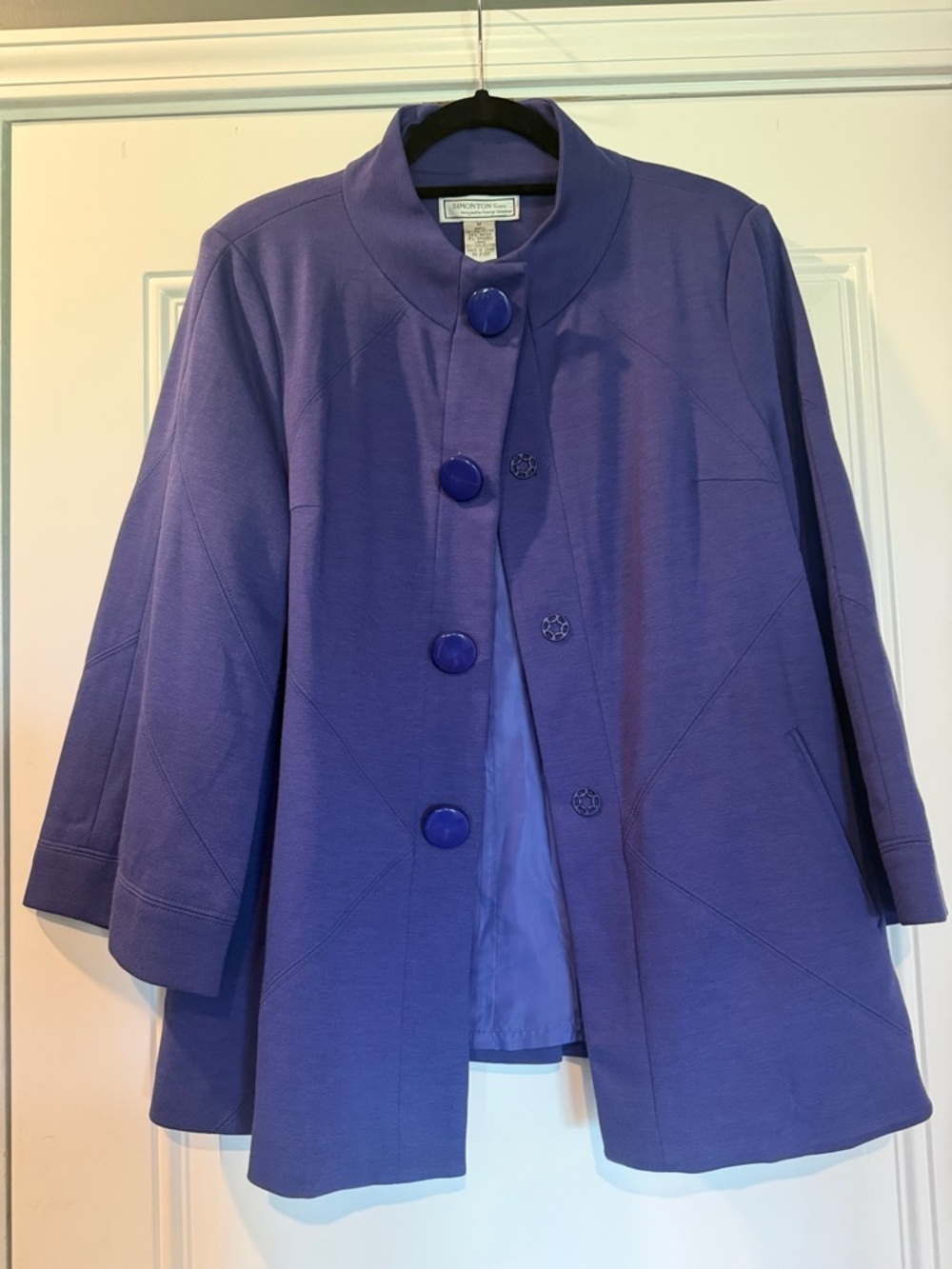 Simonton Rich Purple A-Line Swing Pea Coat
